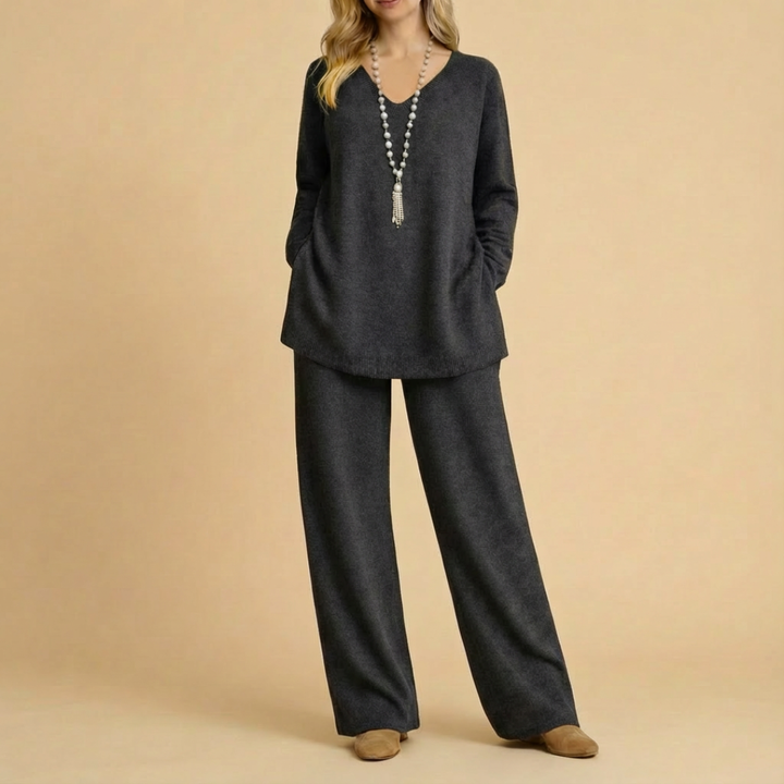 Julia Knit V-Neck Top & Pants Set