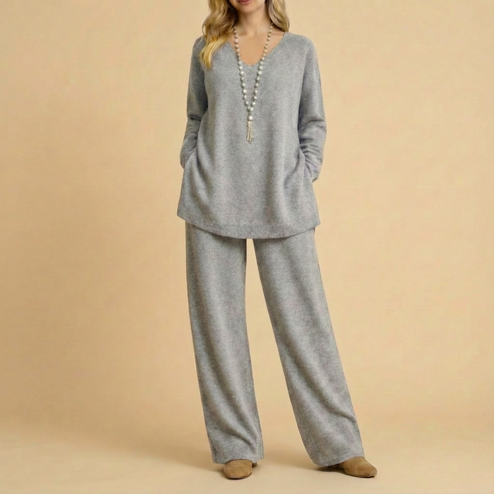 Julia Knit V-Neck Top & Pants Set