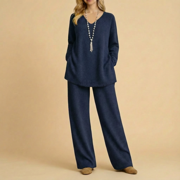 Julia Knit V-Neck Top & Pants Set
