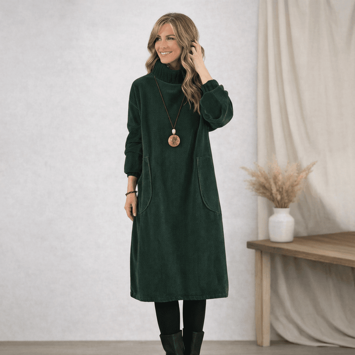 Barbara | Cozy Turtleneck Midi Dress