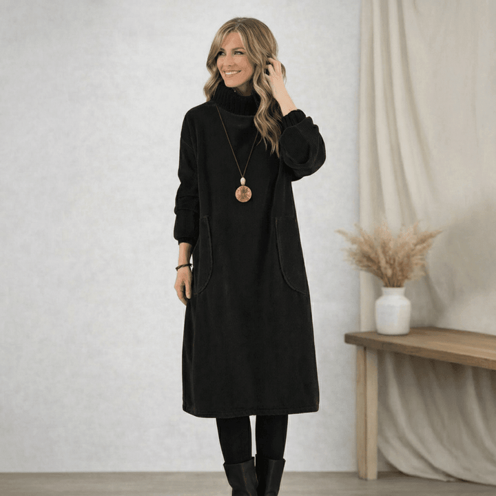 Barbara | Cozy Turtleneck Midi Dress