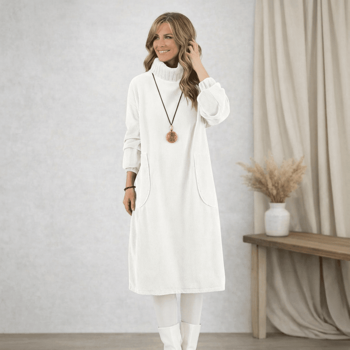 Barbara | Cozy Turtleneck Midi Dress