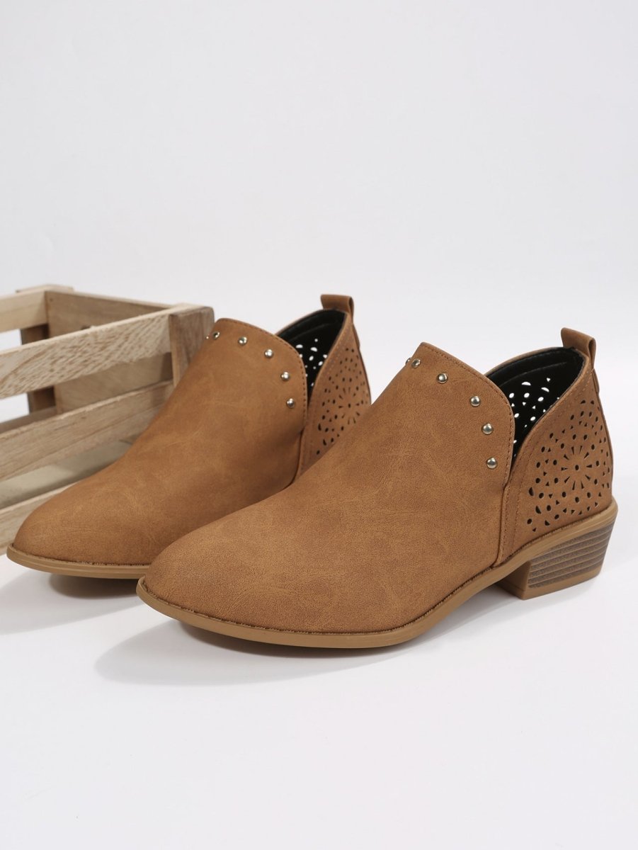 Caitlin | Low Cut Perforated Ankle Boot