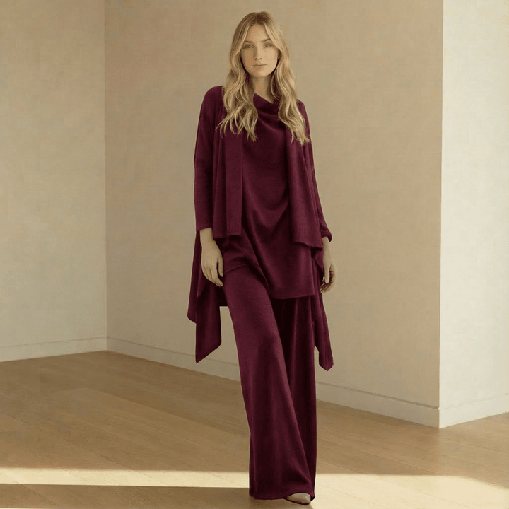 Delia Cardigan, Knit Top & Pants Set