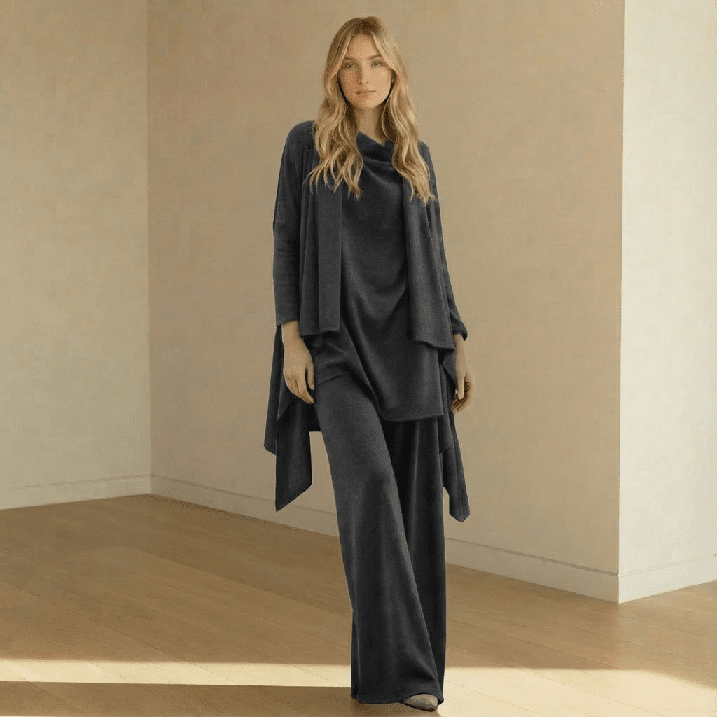 Delia Cardigan, Knit Top & Pants Set