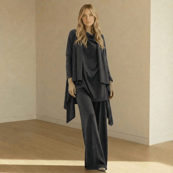 Delia Cardigan, Knit Top & Pants Set