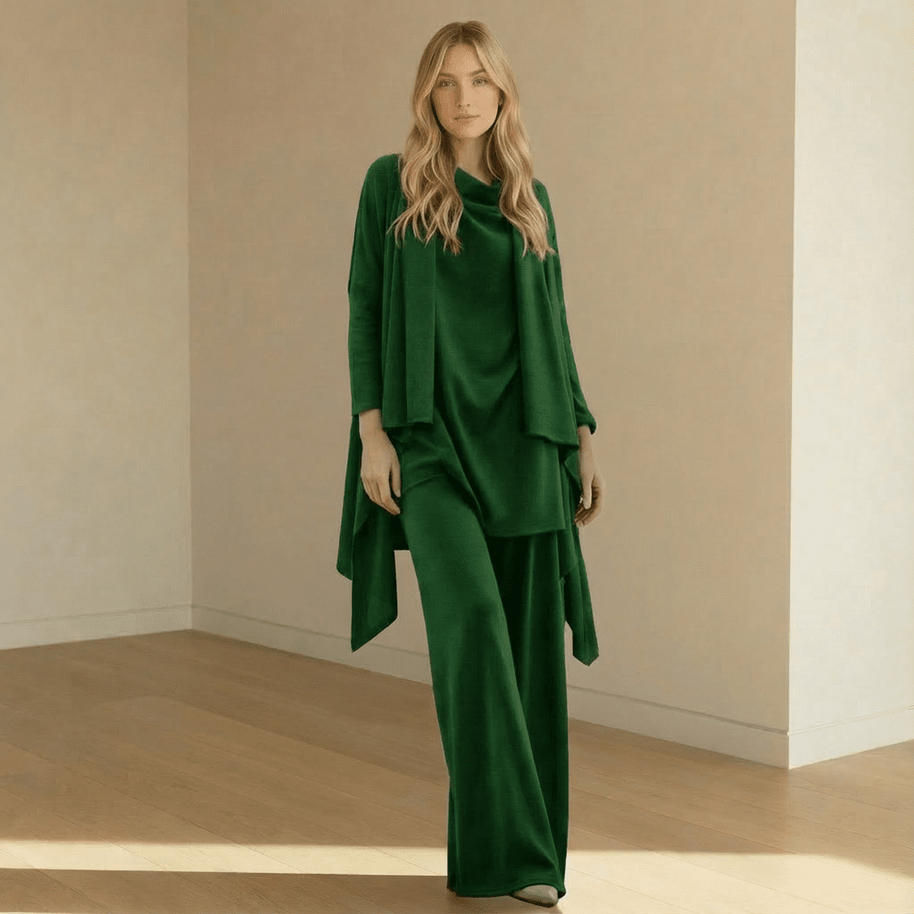 Delia Cardigan, Knit Top & Pants Set