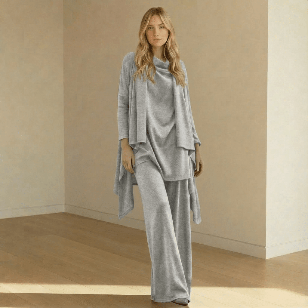 Delia Cardigan, Knit Top & Pants Set