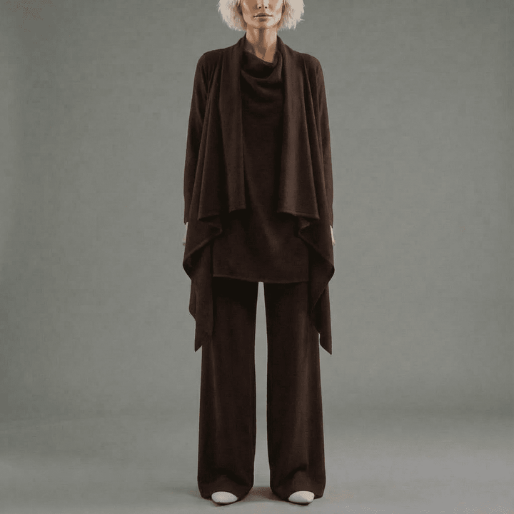 Delly Cardigan, Knit Top & Pants Set