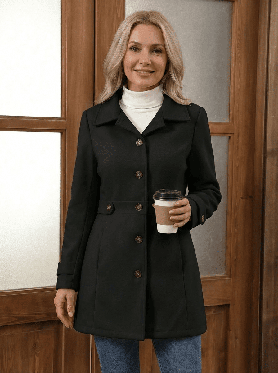 Elegant Wool-Blend Coat – Comfortable, Flattering & Timeless