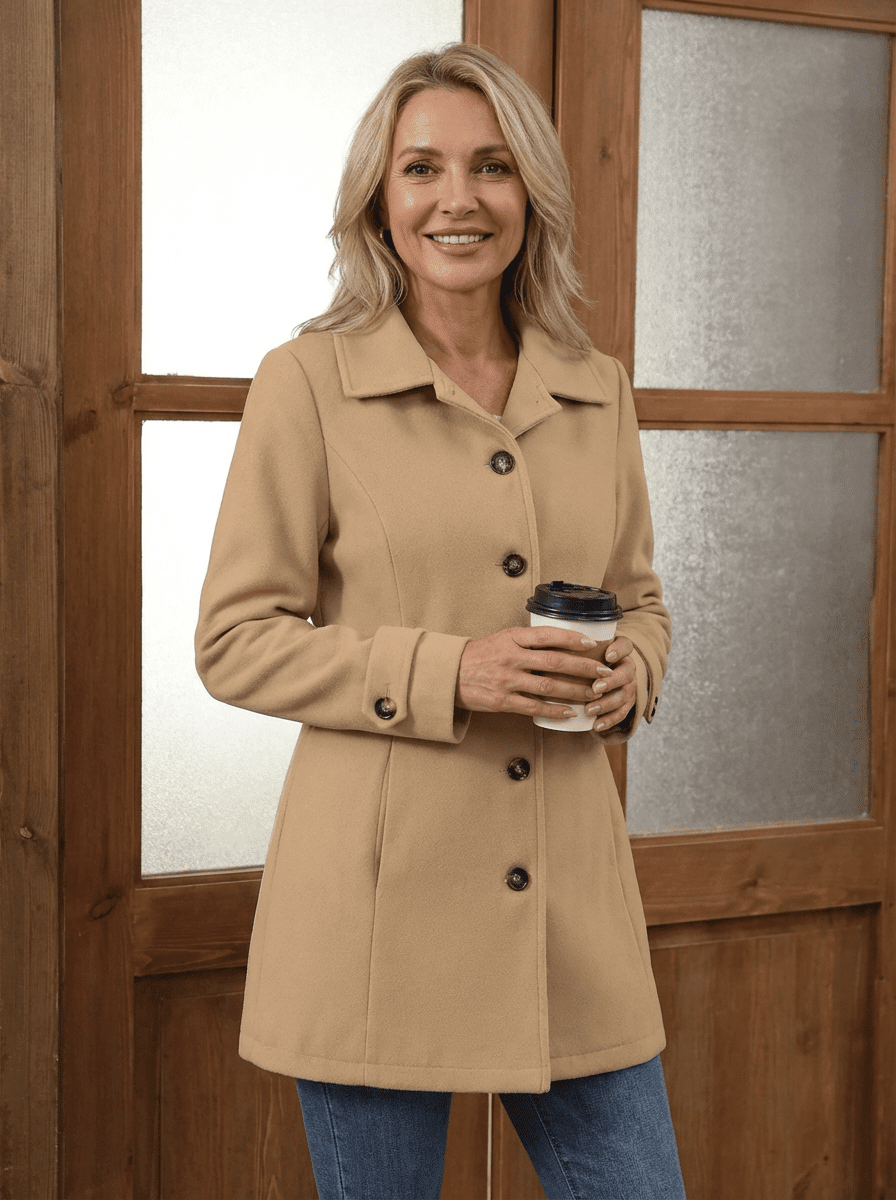 Elegant Wool-Blend Coat – Comfortable, Flattering & Timeless