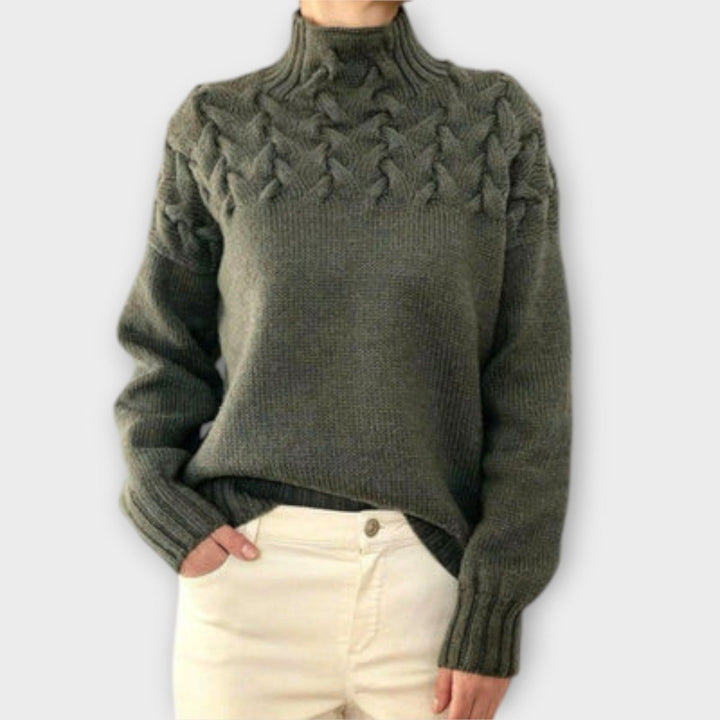 Eva | Women's Sweater with Cable Knit Detail