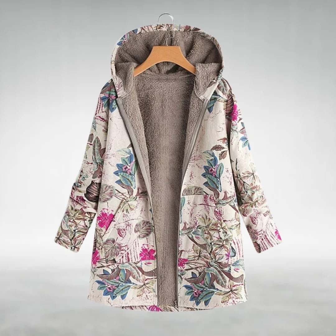 Floral Fleece Jacket | Soft Warmth with Timeless Grace
