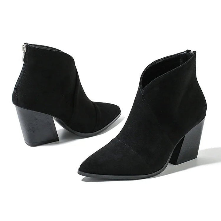 Hailey | Pointed Ankle Boot With Suede Effect