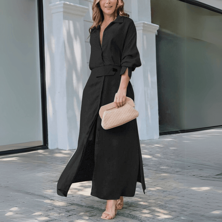 Jeanette™ | Elegant Maxi Dress with V-Neck