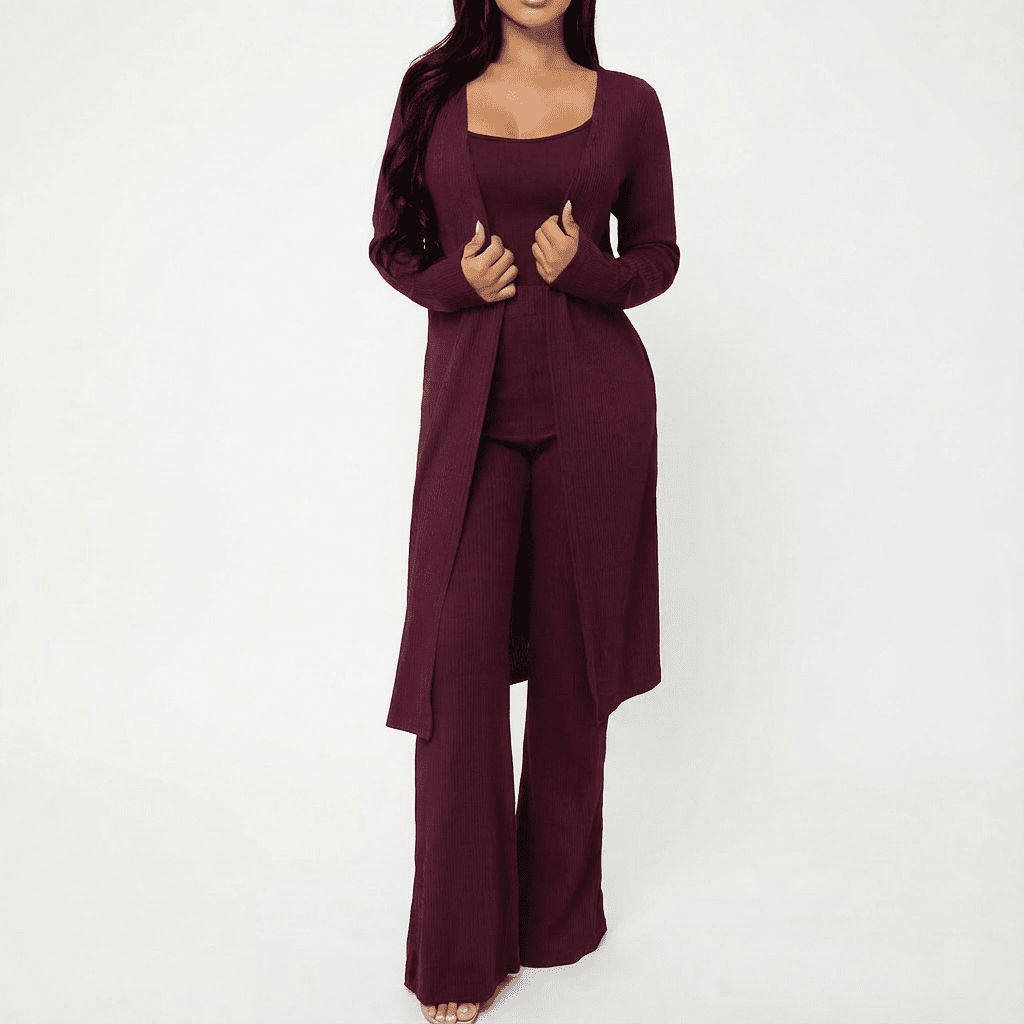 Margaret Cardigan, Knit Top & Pants Set