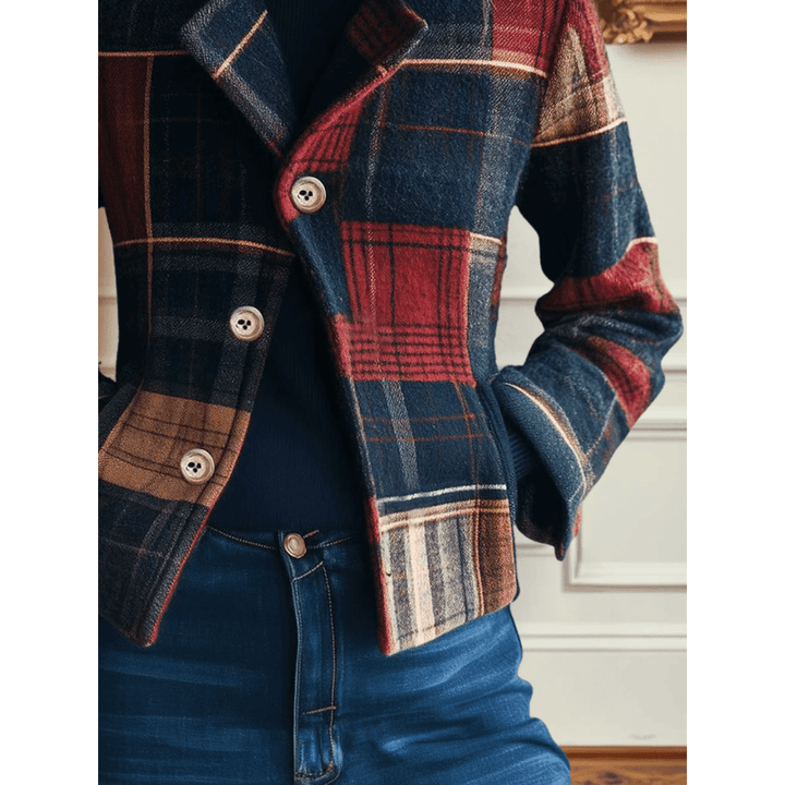 Retro Fit Plaid Wool Jacket | Timeless Warmth with Refined Elegance