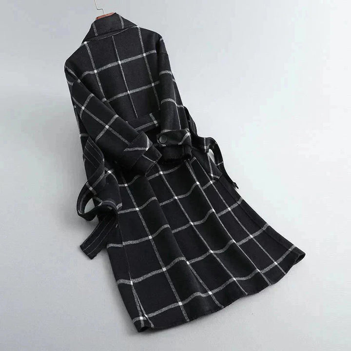 Retro Lapel Plaid Tweed Coat | Vintage Charm Meets Modern Power