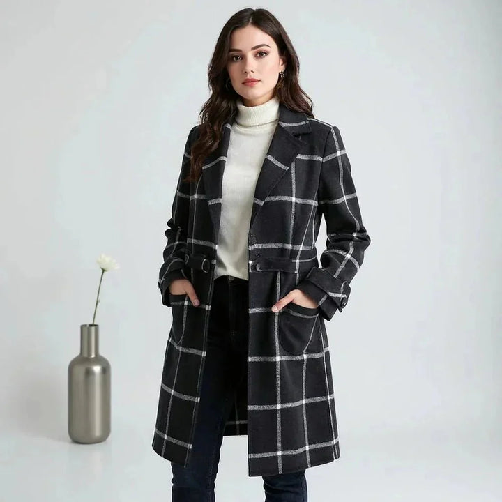 Retro Lapel Plaid Tweed Coat | Vintage Charm Meets Modern Power