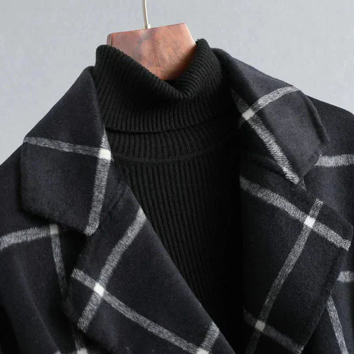 Retro Lapel Plaid Tweed Coat | Vintage Charm Meets Modern Power