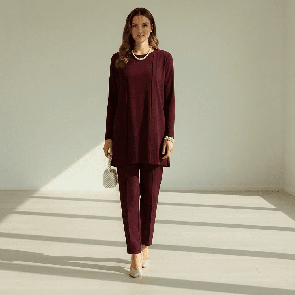 Slava Cardigan, Knit Top & Pants Set