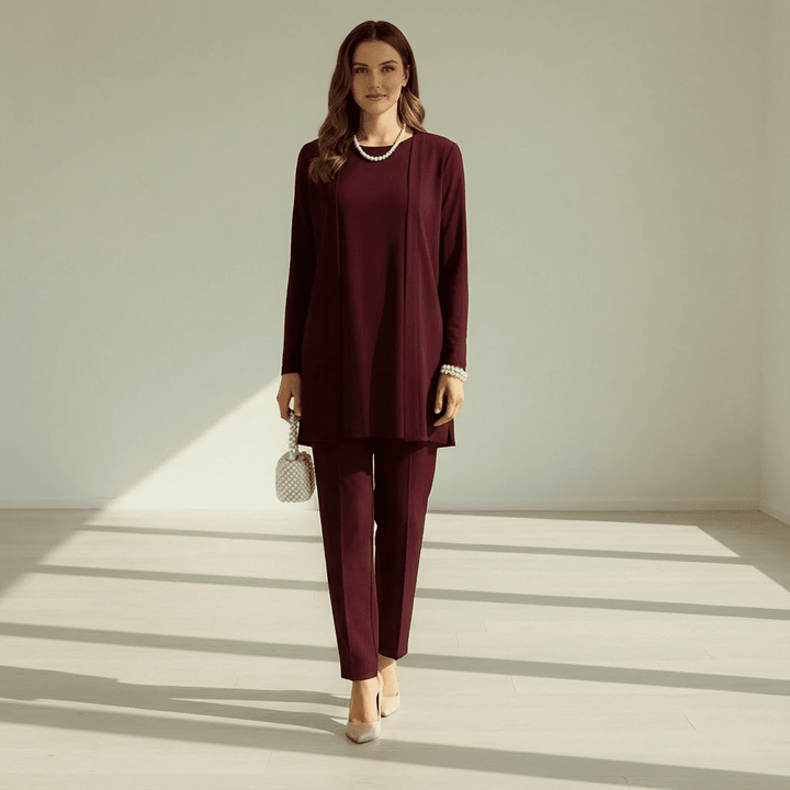 Slava Cardigan, Knit Top & Pants Set