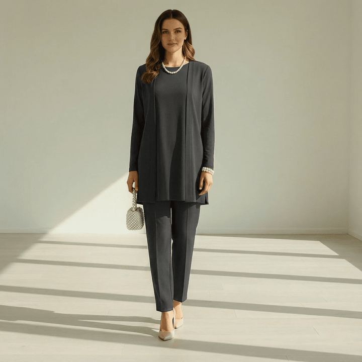 Slava Cardigan, Knit Top & Pants Set