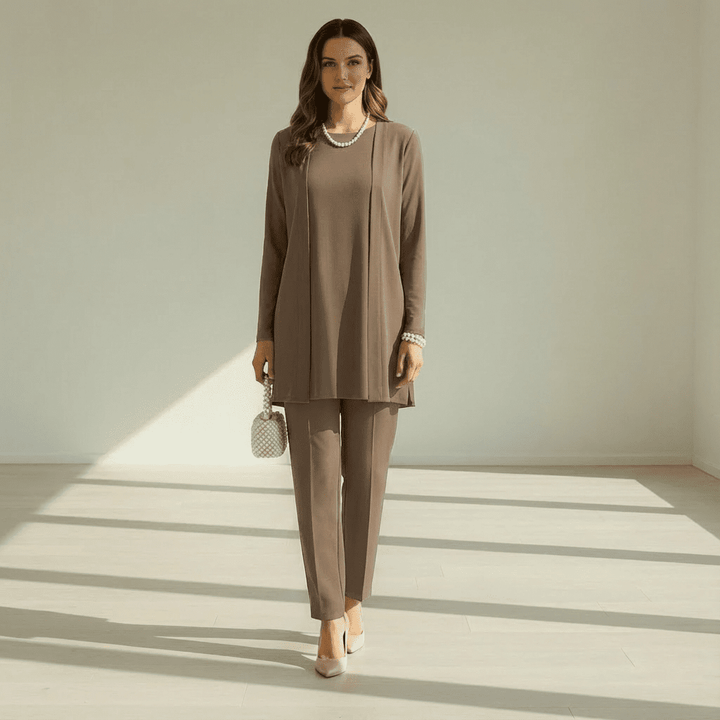 Slava Cardigan, Knit Top & Pants Set