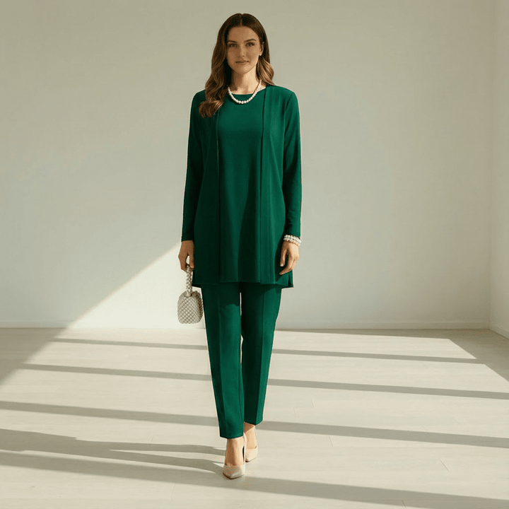 Slava Cardigan, Knit Top & Pants Set