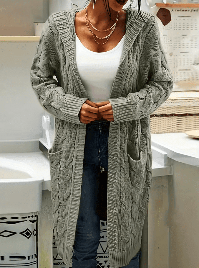 Sophia | Long Sleeve Cozy Hooded Cardigan
