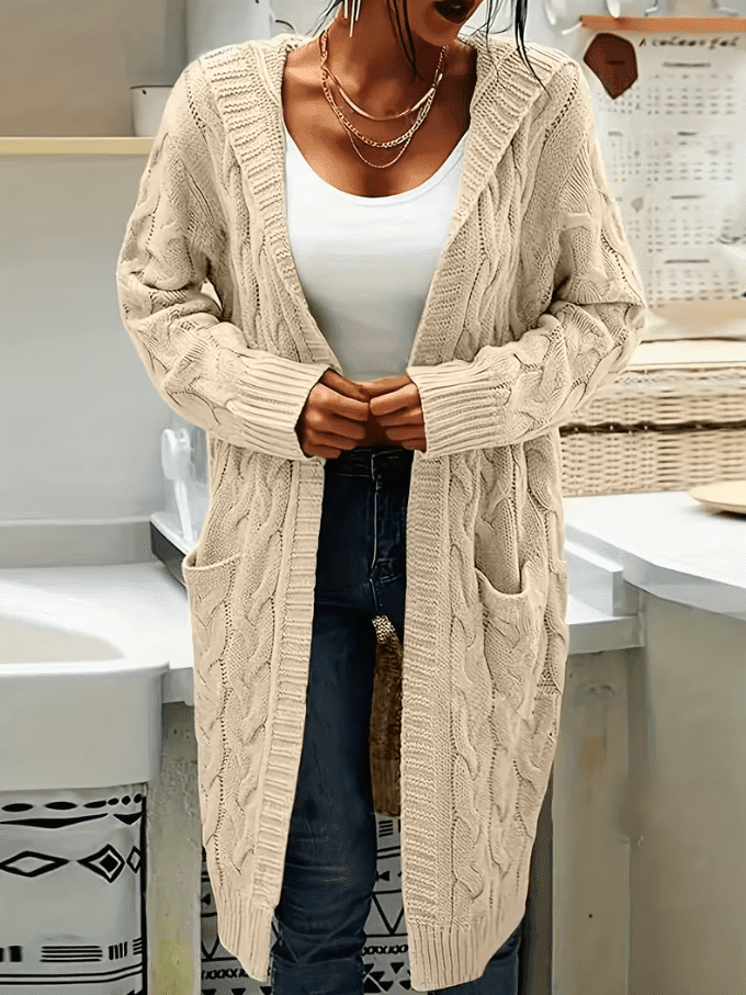 Sophia | Long Sleeve Cozy Hooded Cardigan