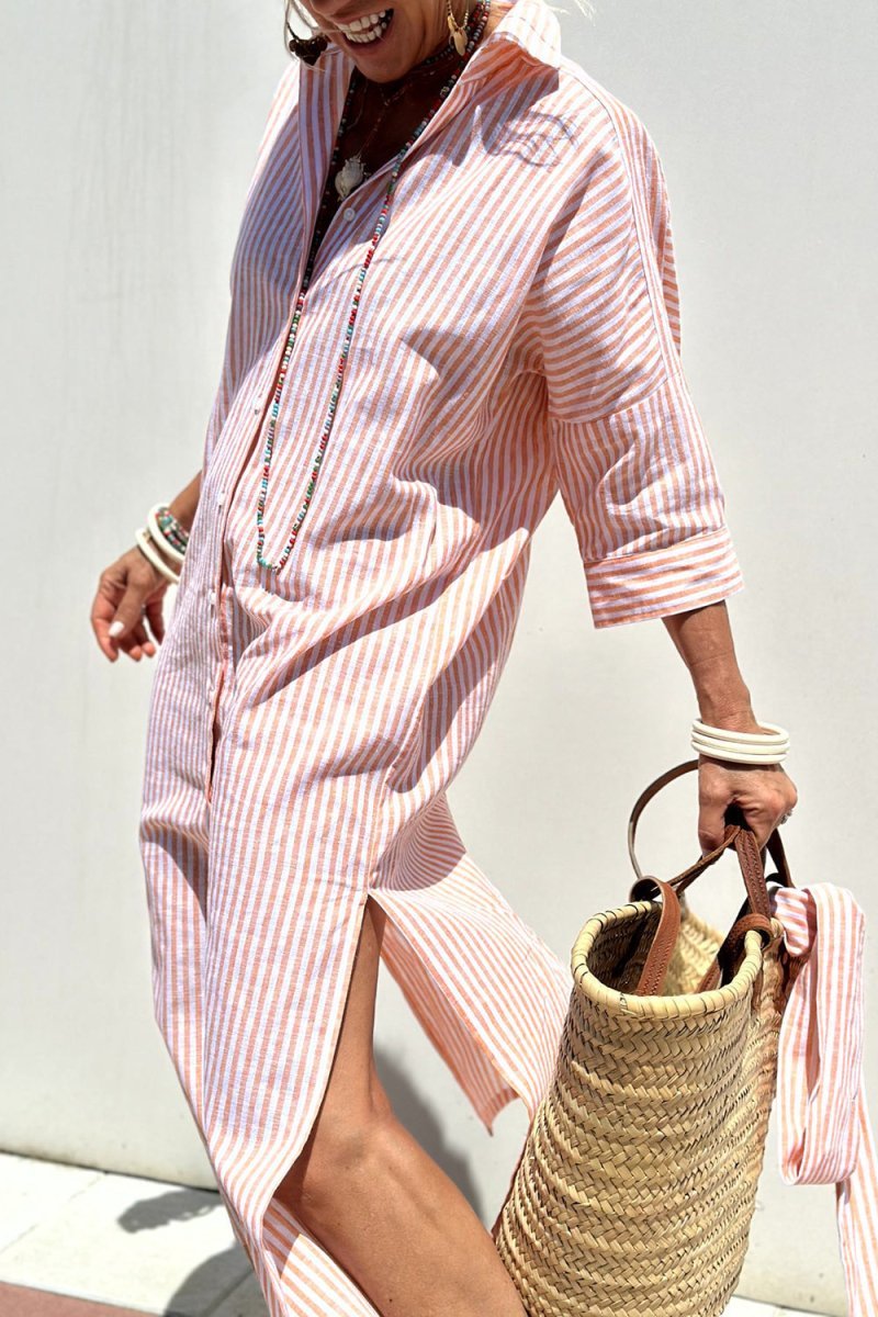 Sophia | Timeless Striped Shirt Dress with Elegant Comfort