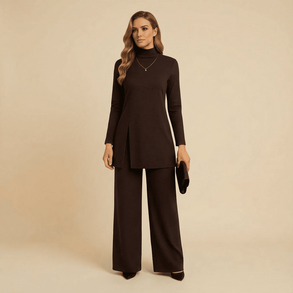 Telia Knit Top & Wide-Leg Pants Set