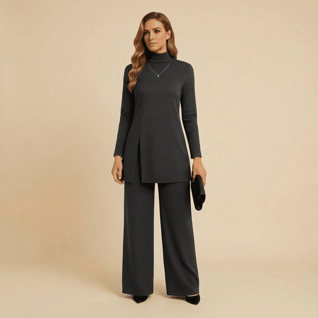 Telia Knit Top & Wide-Leg Pants Set