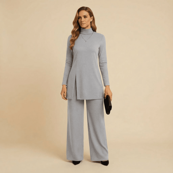 Telia Knit Top & Wide-Leg Pants Set